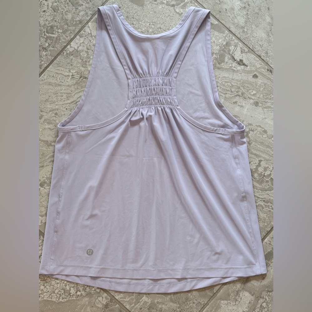 Lululemon Ruched Racerback Lavender Frost Tank Top, size XXS